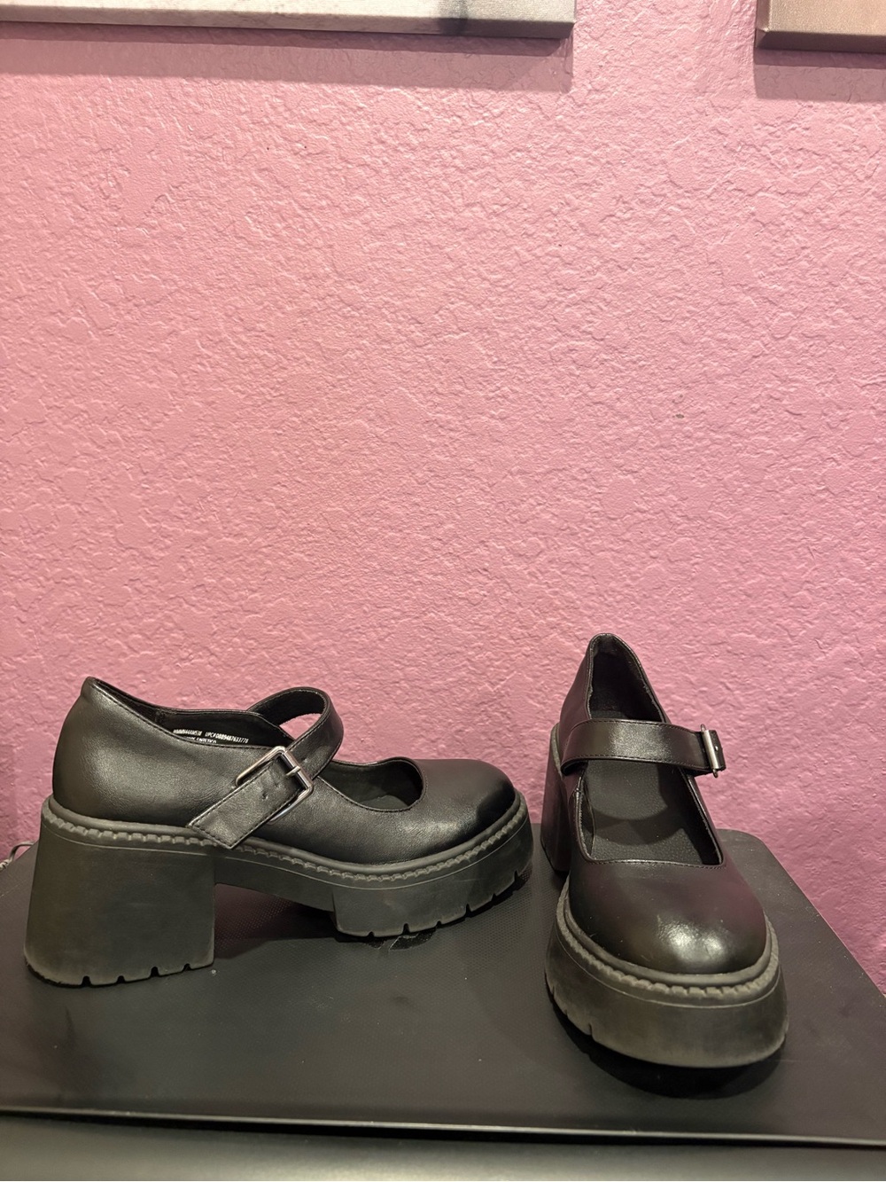 Black Mary Jane Platform Heels with Buckle Strap Steve Madden NYC